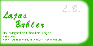 lajos babler business card